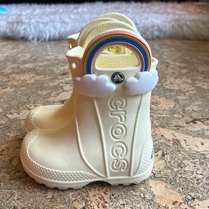 CROCS rainbow rain boots size 7 toddler